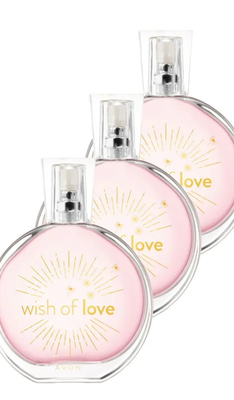 Туалетная вода Avon Wish Of Love для женщин 50 мл набор из 3. women. Розовые листья. Цветение