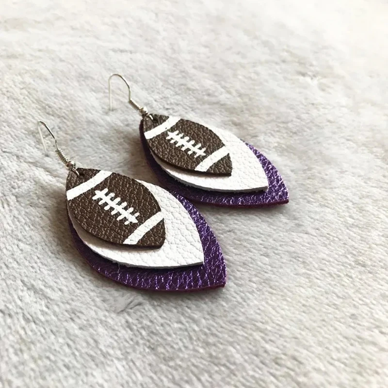 Трехслойные серьги из искусственной кожи с блестками | Украшения и аксессуары