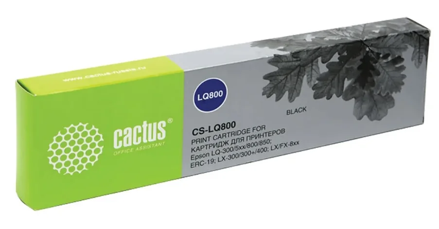 Картридж LQ800 (S015633BB) для Epson LQ-300/5xx/800/850 ERC-19/LX-300 черный CACTUS 3 2 млн.знаков | Компьютеры