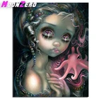 MOONZERO большой глаз девочка Осьминог полная квадратнаякруглая алмазная живопись сделай сам вышивка крестиком Алмазная вышивка мозаика домашний декор 202039