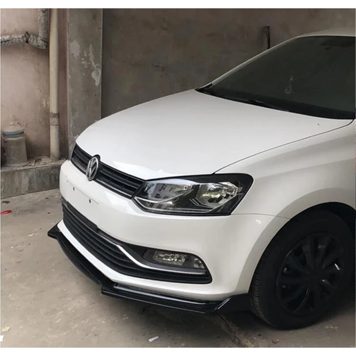 Для Volkswagen VW Polo 2009-2017 губа переднего бампера автомобиля 3 шт. черный разделитель