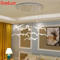 acrylic seagull pendant lights luxury restaurant living room ceiling lamp nordic home appliances chandelier for bedroom lighting