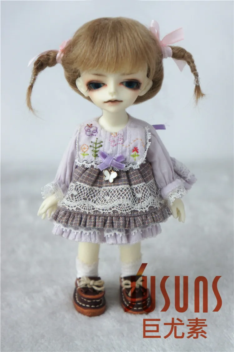 4-5inch M4 JD540 1/12 1/8 милые BJD мохеровые парики короткие размер 3-4 дюймов 4-5 дюймов 5-6 дюймов парик модные аксессуары две косы кукольные волосы - Цвет: 4-5inch M4