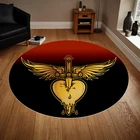 Круглый ковер с узором Бон Джови, Нескользящие напольные коврики