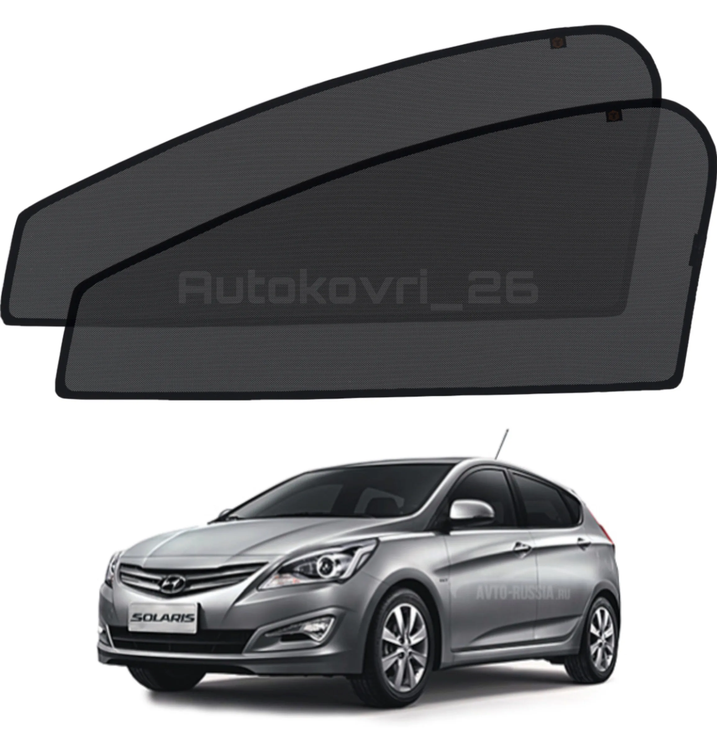АВТОМОБИЛЬНЫЕ АВТО ШТОРКИ СЕТКИ КАРКАСНЫЕ НА HYUNDAI SOLARIS ( ХЭТЧБЕК ) 2011-2017 СОЛЯРИС