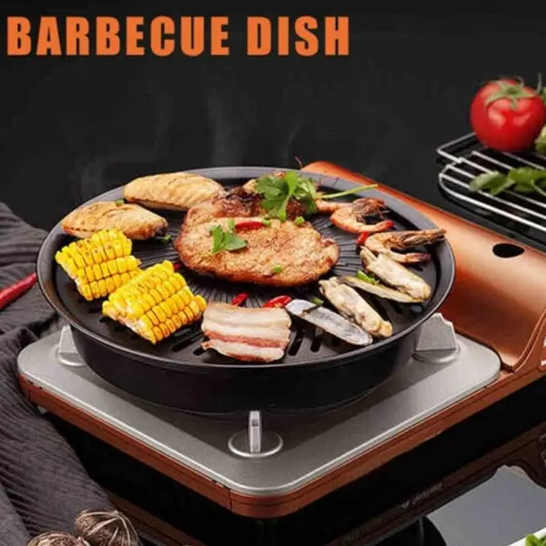 

Granite grill cooker odorless smokeless barbecue fireproof non-stick tray cast iron removable grill pan tool portable FREE SHİPP