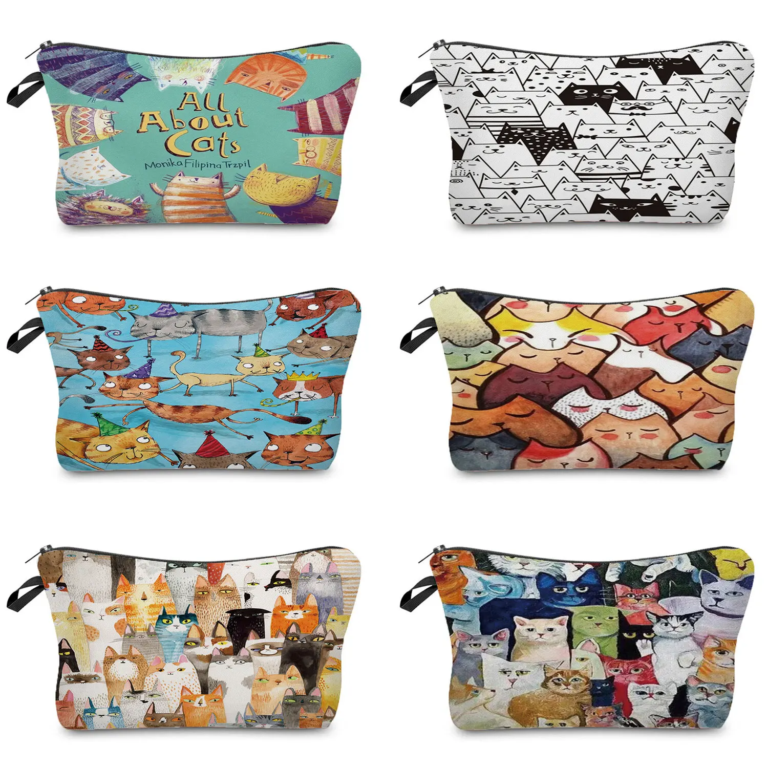 

Christmas Series Makeup Women's Cosmetics Bag Gift Bag Santa Claus Organizer Cute Cartoon Purse Eco Storage Bag Custom Pattern