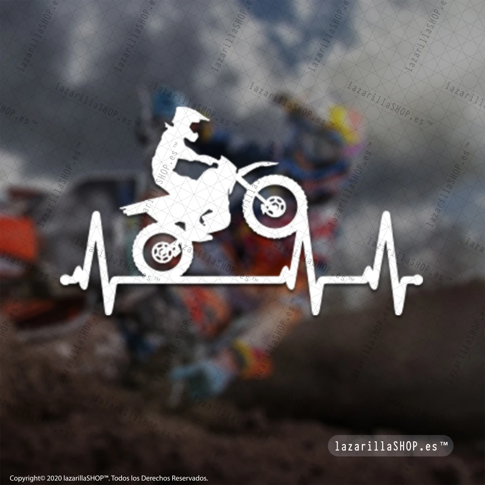 Кардиомотокросс©Виниловая наклейка на мотоциклетный шлем Мотокросс эндуро
