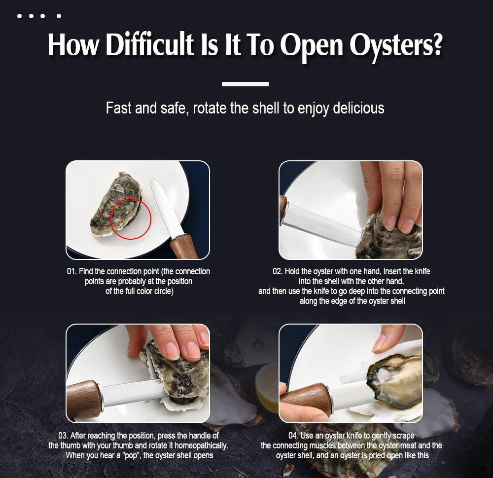 Sowoll Oyster Knife Opener Tools Stainless Steel Oysters Scallop Shucking Shell Knives Seafood Outdoor Outside | Дом и сад