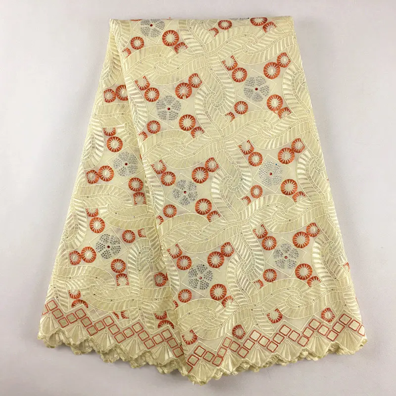 Хлопковая вуаль африканские кружевные ткани высокое качество вышивка мягкая с