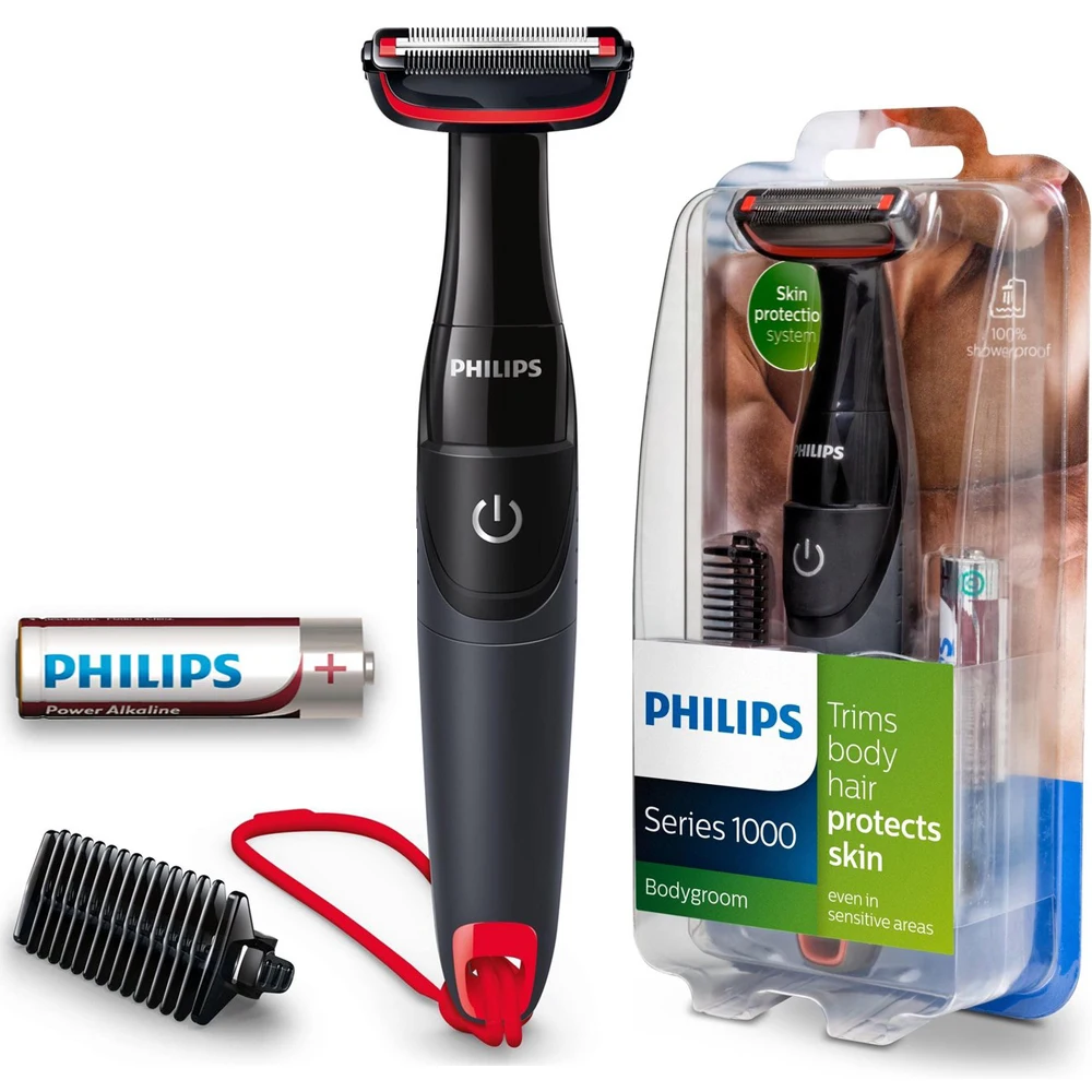 Philips BG105 100% водонепроницаемая электробритва для тела 3MM Гребень влажной кожи