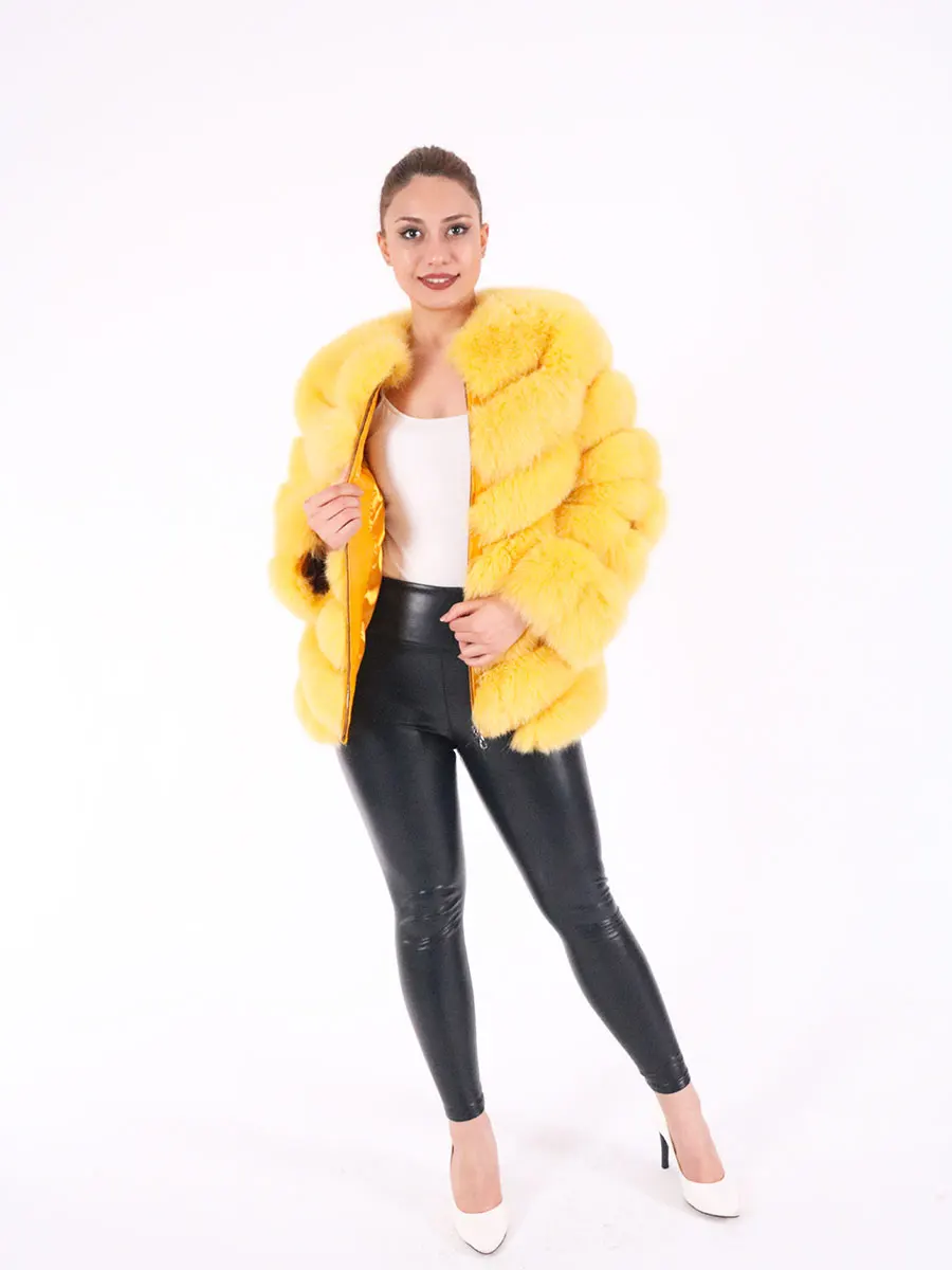 Fashion winter warm fur  coat natural fox fur coat real fox fur jacket winter thick warm coat 2021