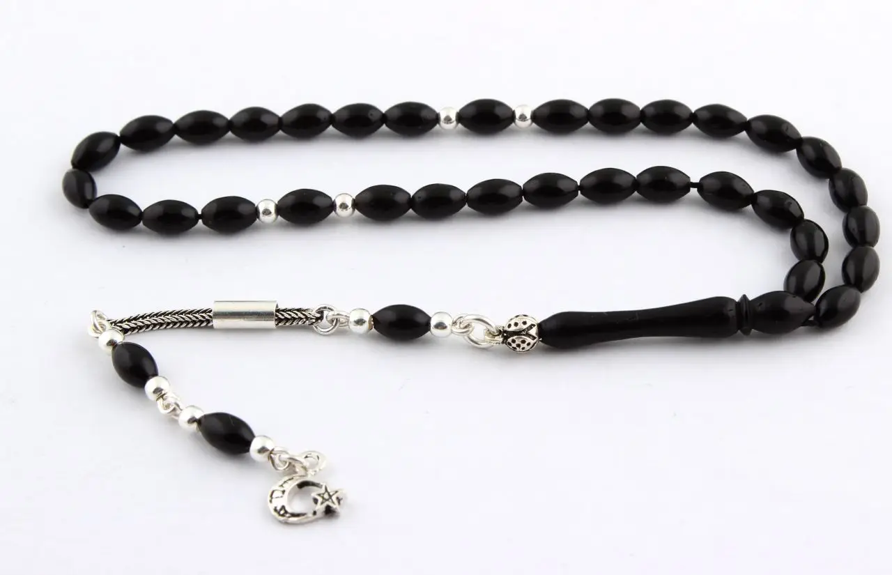 

Натуральные семена Kuka, серебро 925 пробы, 33 бусины, кисточка, подвеска, молитвенные бусины, исламский тасбиh, четки для мужчин и женщин, искусственные из Турции