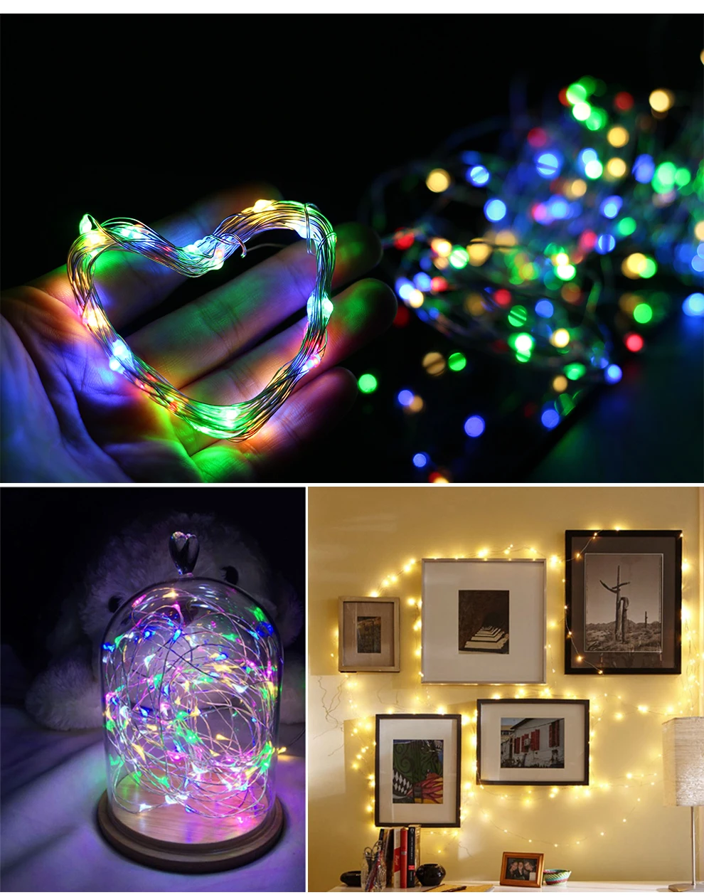

AiLESEN LED Colorful String Light Waterproof LED Silver Wire Strings Fairy Christmas Party Wedding Holiday Lighting Decoration