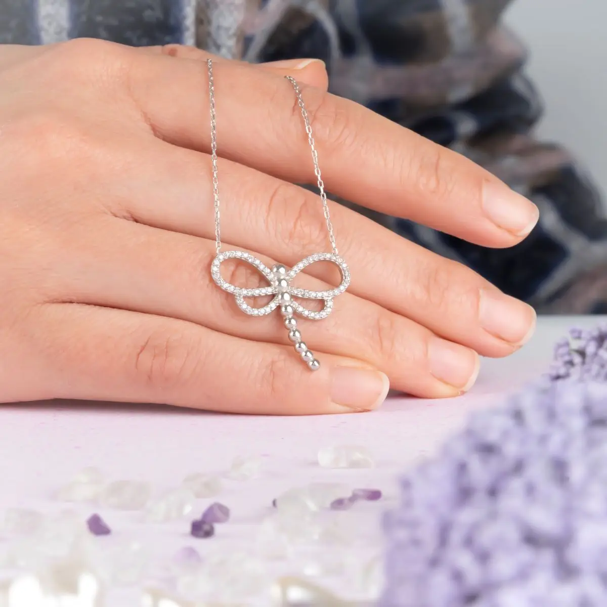 

high quality 925 sterling silver necklace butterfly women's necklace zircon Creative Clavicle Chain Gorgeous Gift