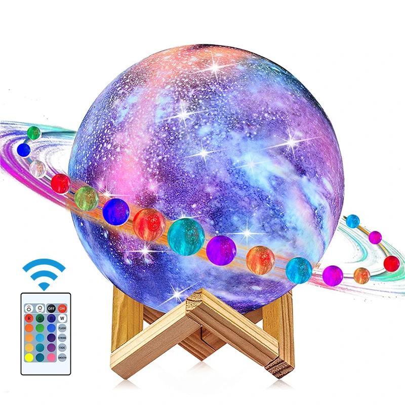 

3D Moon Lamp Kids Night Light Galaxy Lamp 16 Colors LED Light with Rechargeable Battery Touch Remote Control as Birthday Gifts