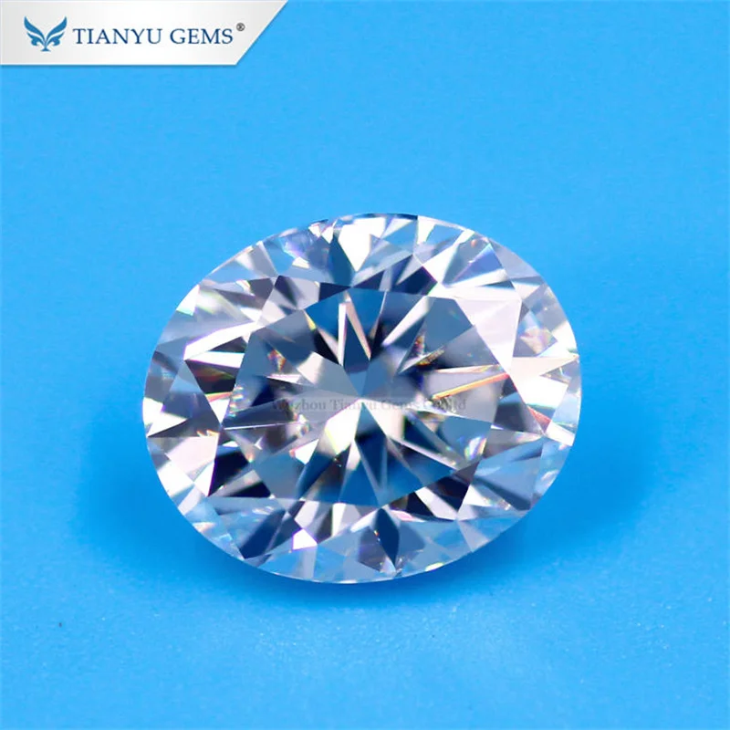 

Tianyu Gems 1.5ct 2ct Oval Moissanite H&A Cut DEF White Sparkle Shine Gemstone GRA Certified Test Positive Loose Stone for Rings