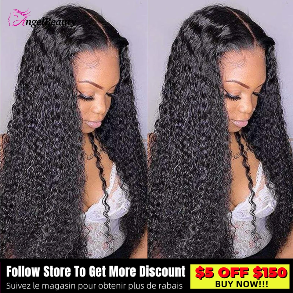Cheap Hd Transparent Lace Front Human Hair Wigs Brazilian Kinky Curly Lace Frontal Wig For Women Remy Jerry Curly Closure Wig