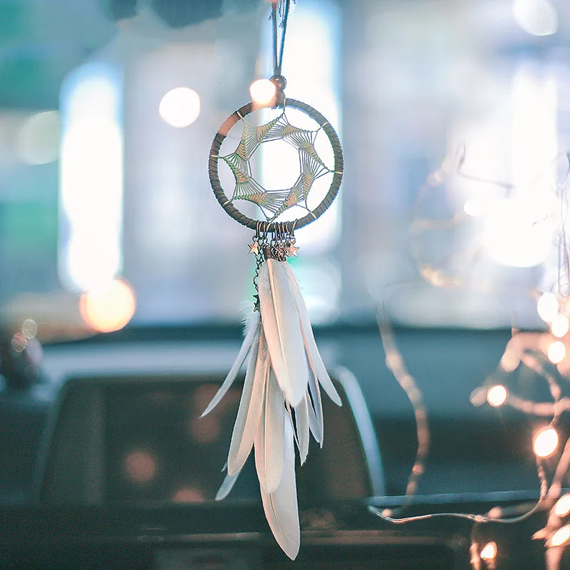 

Dream Catcher Handmade Feather Flowers Dream Catcher DIY Dream Catcher Car Wall Hanging Decoration Blessing Gift