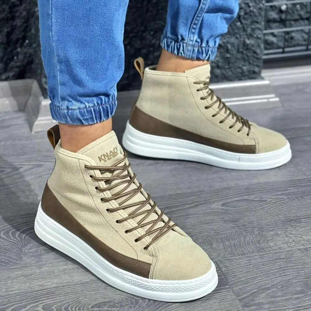 

Knack C-030 Men Orthotic Insole Shoes Young Fashion Lace-Up Casual Walking Comfortable Spring And Autumn Mink (Non-Leather)