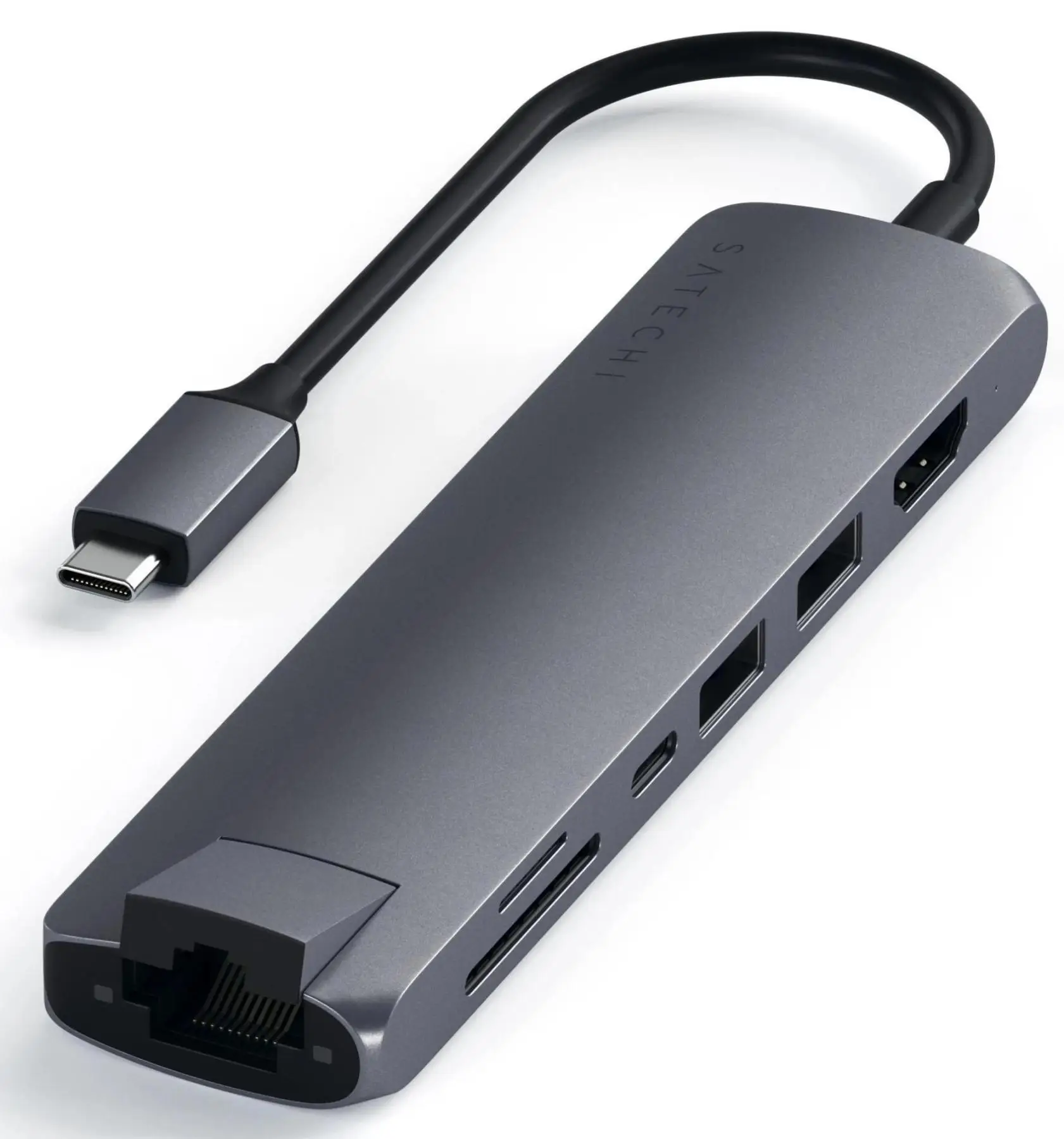 Хаб Satechi USB-C Slim Multi-Port Adapter ST-UCSMA3M (Space Grey) | Компьютеры и офис