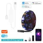 Светодиодная лента Smart WiFi, работает с Alexa, Google Home 5050 rgb LED, Светодиодная лента Tuya Smart Life, управляемая USB, для дома