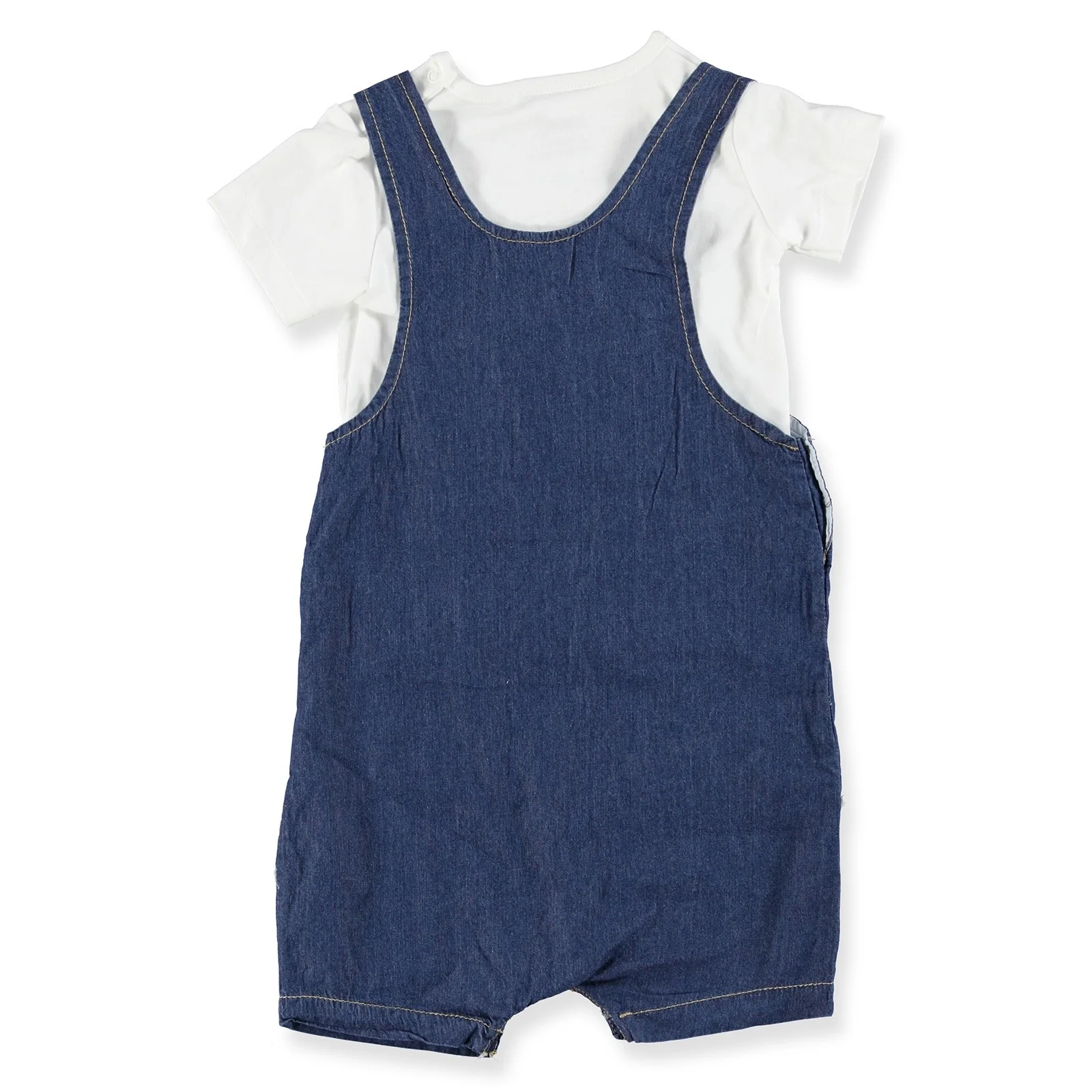 Ebebek BabyZ джинсовый комбинезон для маленьких девочек комплект с футболкой