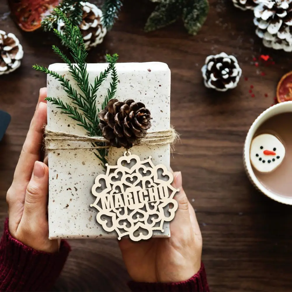 10 шт. оригинальные Рождественские Елочные подарочные бирки Персонализированные