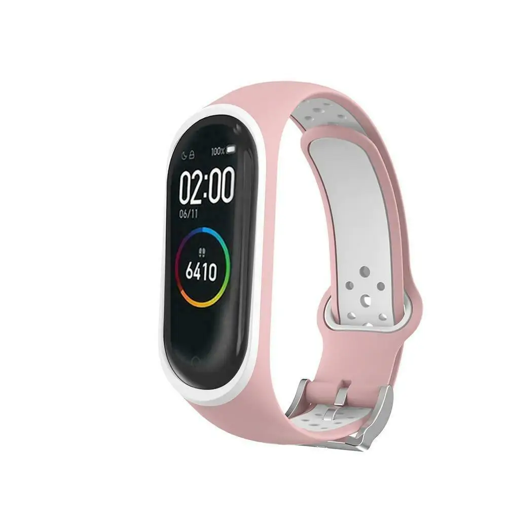 Ремешок для mi band 4 и 3 спортивный ремешок смарт часов с отверстиями металлической