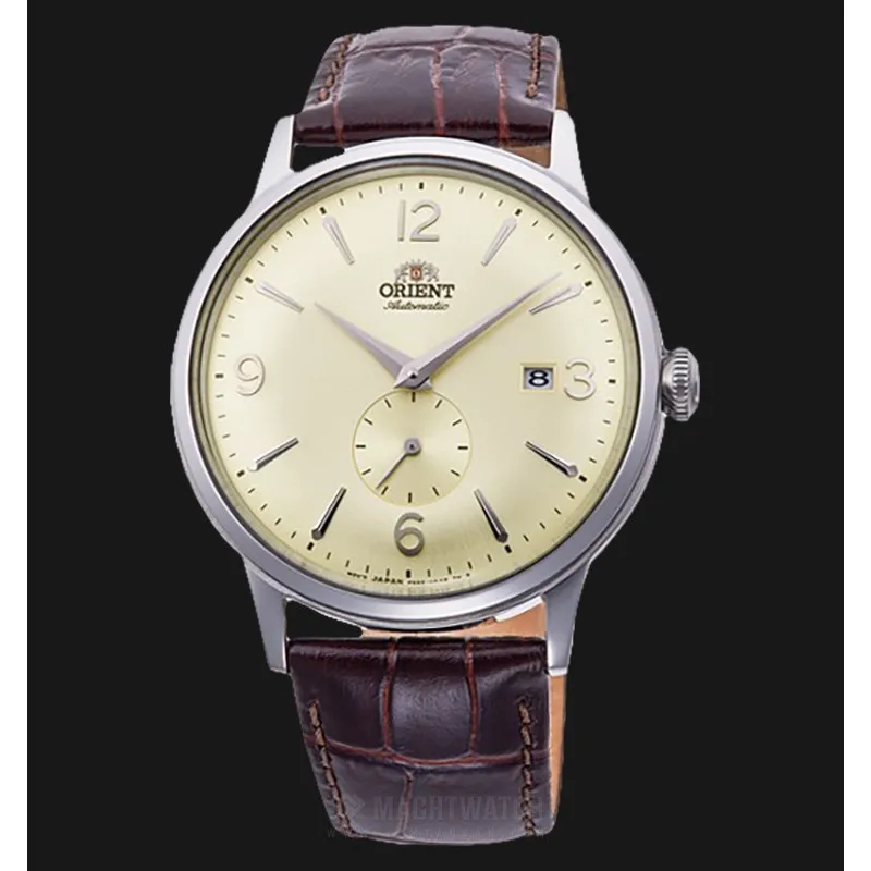 Мужские автоматические часы Orient Bambino RA AP0003S бежевые кожаные босоножки с ремешками