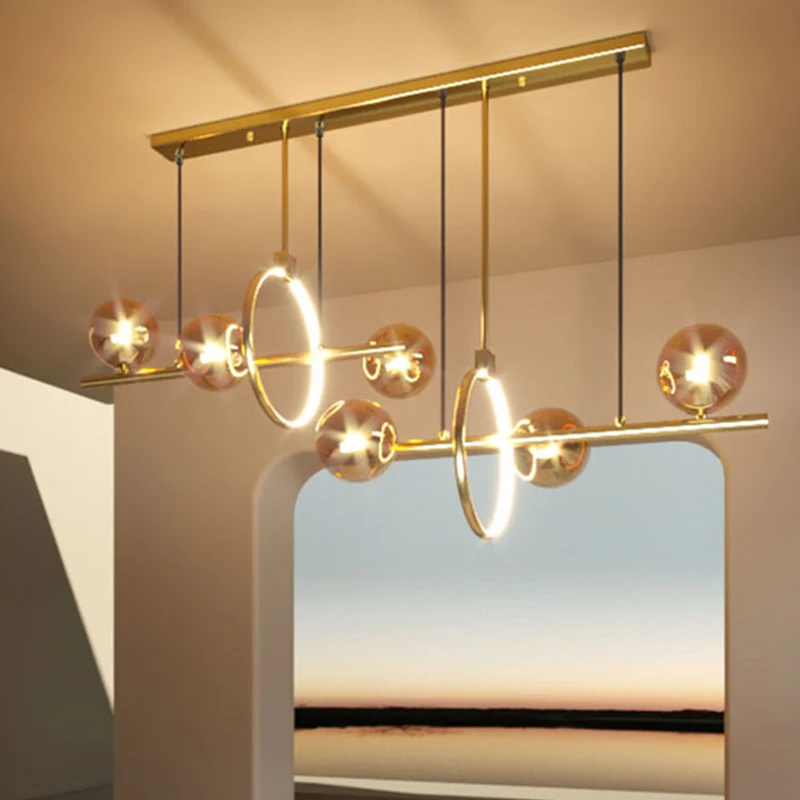 Современная светодиодная люстра в скандинавском стиле для столовой кухни