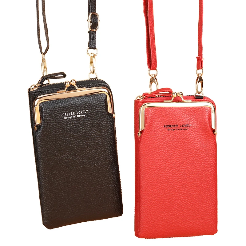 

Women Phone Crossbody Bag PU Leather Mini Shoulder Messenger Bag Large Capacity Travel Portable Coin Purse Card Pouch
