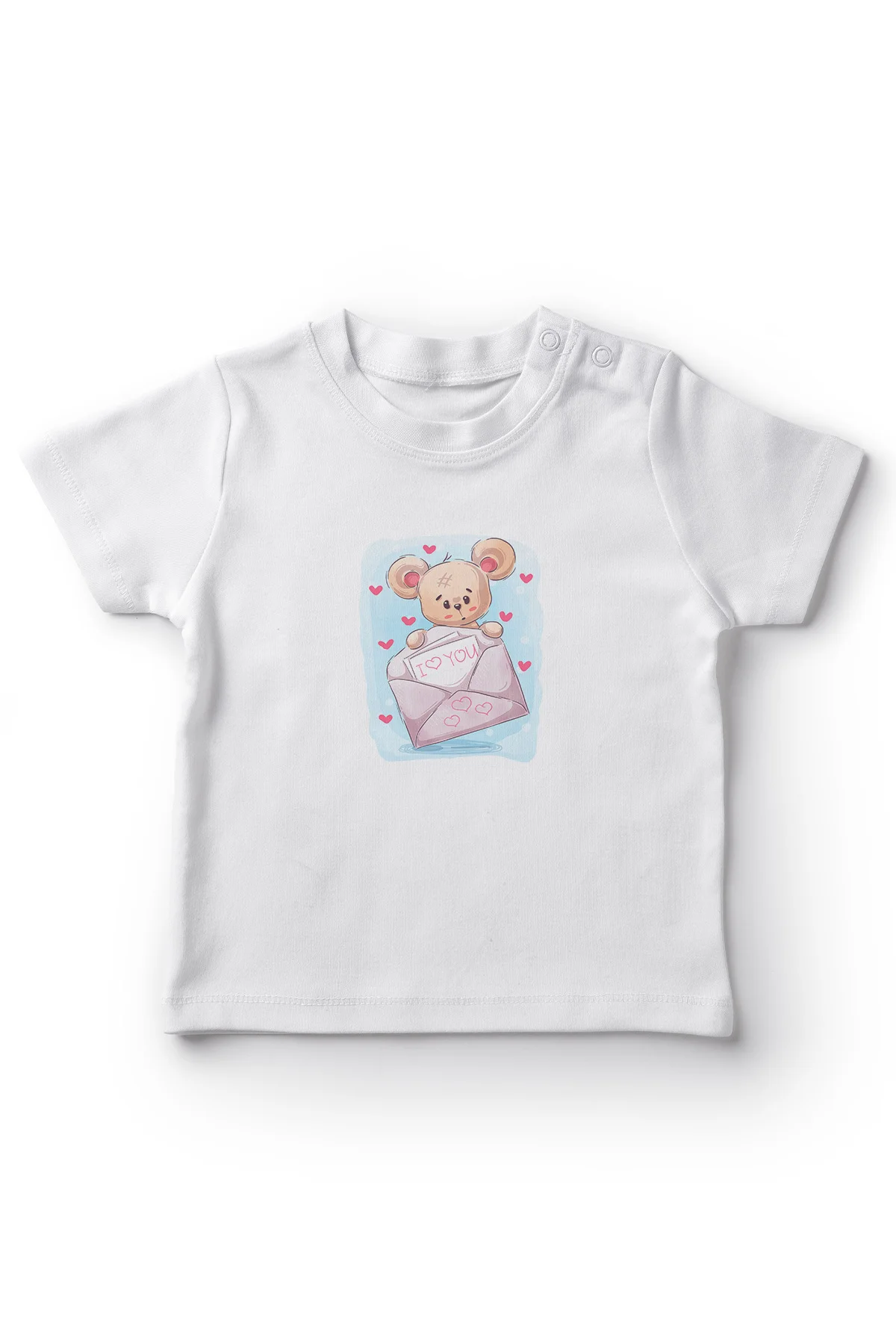 Angemiel Baby In Love With Little Bear/белая футболка для маленьких девочек|Тройники| |