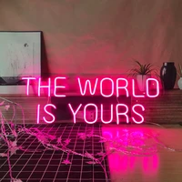 neon sign custom the world is yours neon light sign led pink light neon home bedroom wall decoration handmade personalized gifts