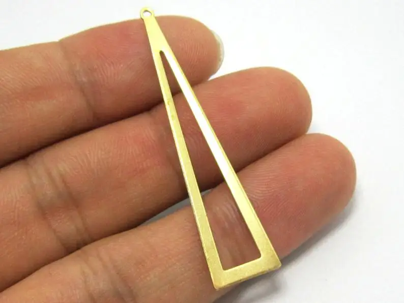Латунный кулон 50x11 мм необработанные латунные треугольные серьги подвески-20 шт.