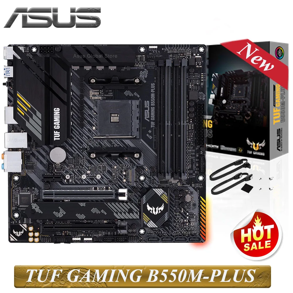 

Asus новая материнская плата TUF GAMING B550M-PLUS 128 ГБ DDR4 PCIe 4,0 M.2 10 DrMOS HDMI2.1CrossFireX AMD B550 ATX игровая пластина-мама AM4
