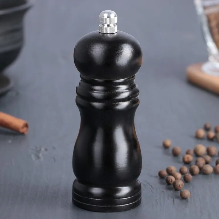 Мельница с металлическим механизмом черное дерево 4 5 x 13 см измельчитель специй