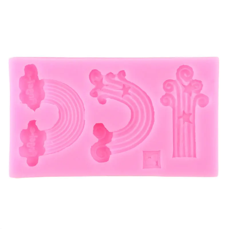 Радуга облака силиконовая форма детский день рождения звезды кекс Топпер