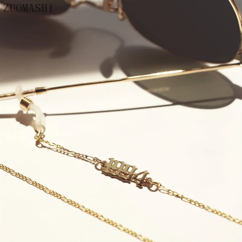 Золотая цепочка для очков с индивидуальным именем блестящая лица в богемном