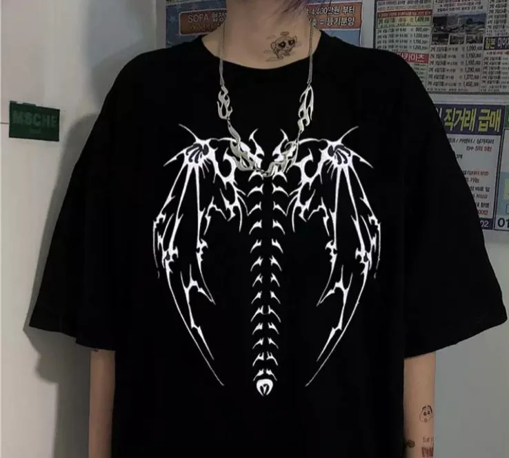 

Black Skeleton Unisex T-shirt Fashion Cotton O Neck Top Female TShirt on Street Trend 2021 New Summer