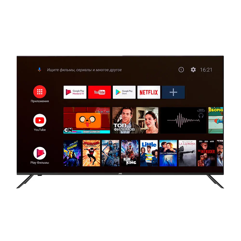 Телевизор 4K 50&quot JVC LT-50m797 UHD Smart Android TV Bluetooth Wi-fi 5Ггц Безрамочный Голосовое