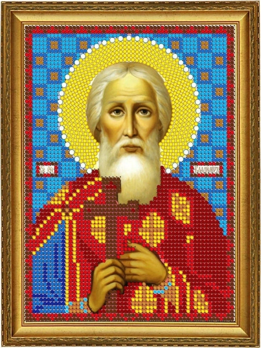 Схема с клеевым покрытием для алмазной вышивки 14*19см Иконы алмазная мозаика