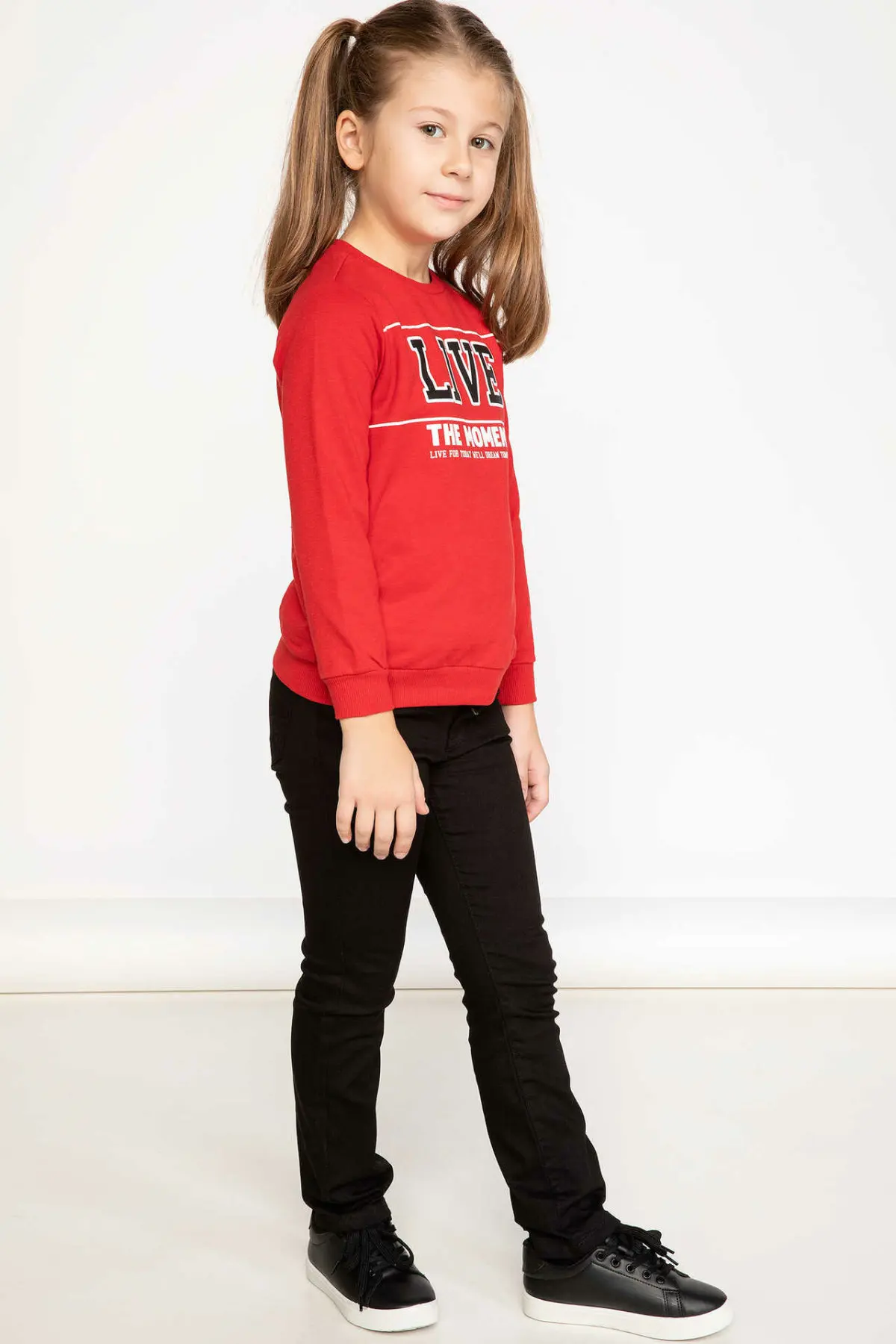 Дефакто осенние черные джинсы для девочек повседневные длинные штаны