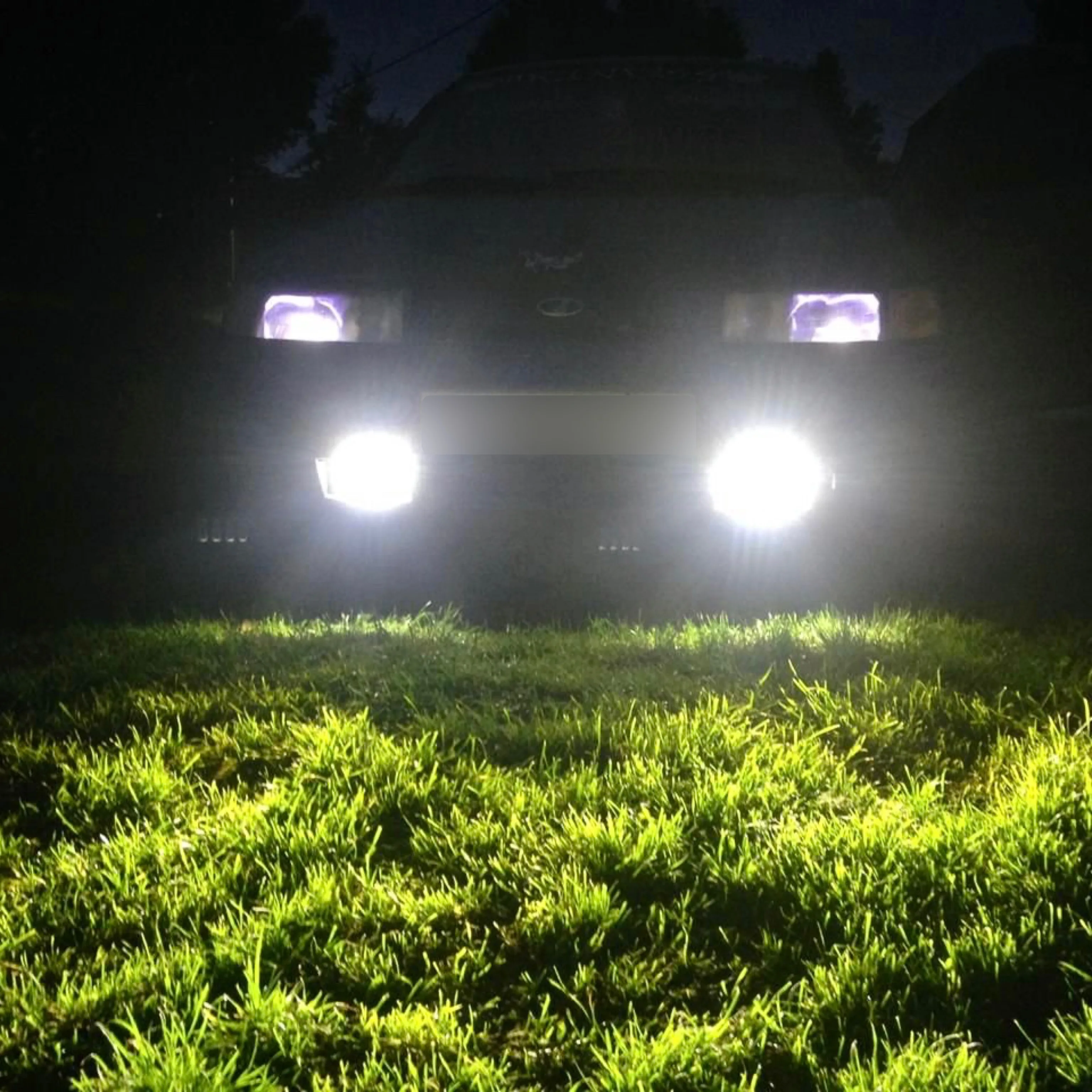 Led ПТФ Противотуманные светодиодные фары Лада 2110-2114 с дневными ходовыми огнями
