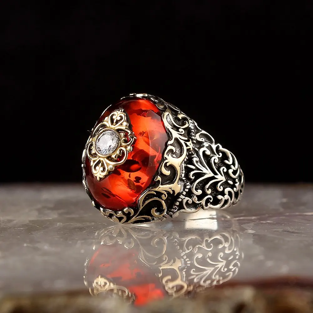 Мужское кольцо искусственное серебро мусульманское мужские кольца с