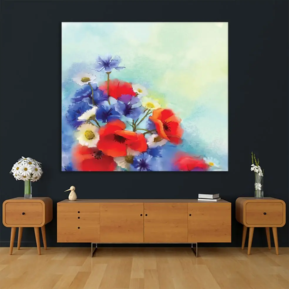 Гобелен с цветами мака 65-73f ромашки весенний Цветочный сезон Природа тема