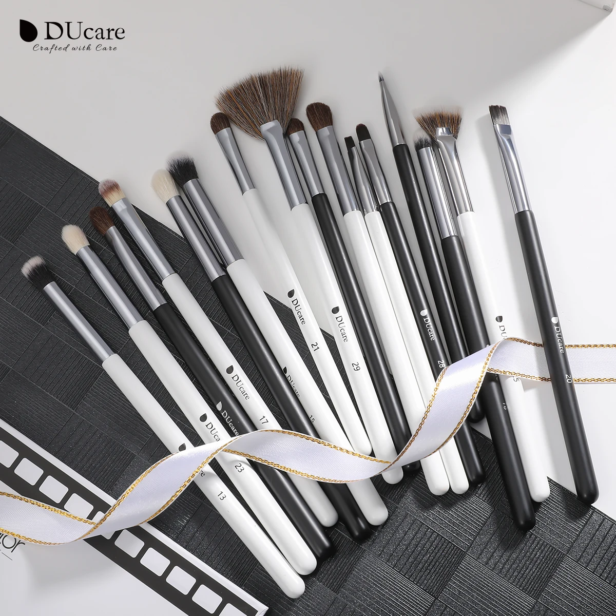 

DUcare Professional 16Pcs Makeup Brushes Classic Black Goat Synthetic Hair High Quality Powder Foundation Make up Brush Tools