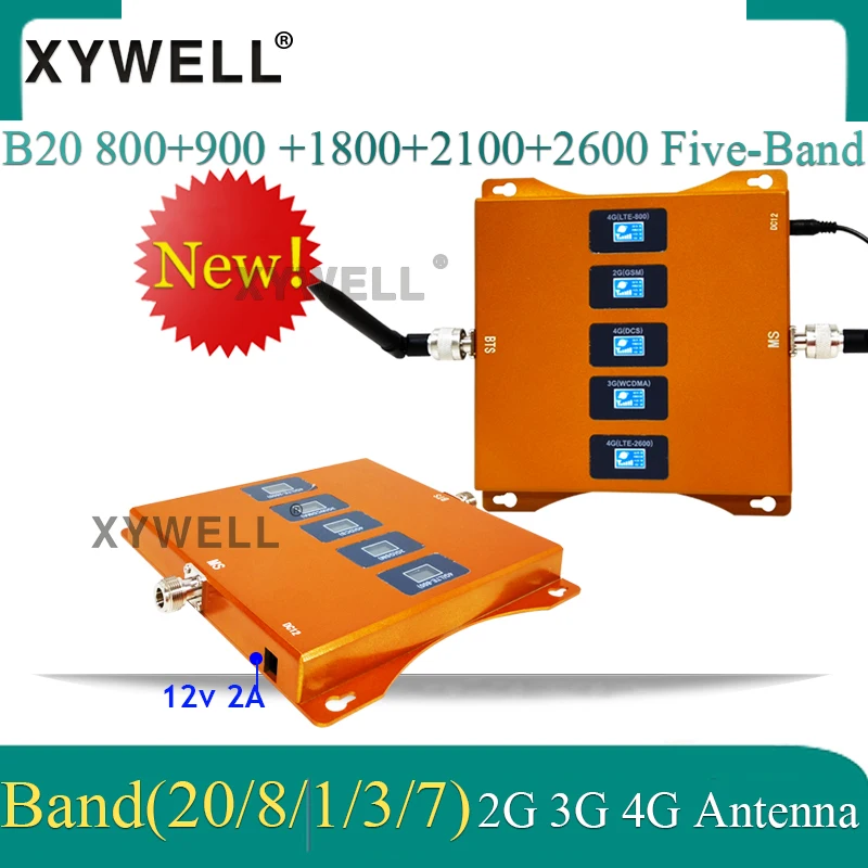 Усилитель сотовой связи Xywell AXN27L LGDWL 2G/3G/4G (900+1800+2100+2600МГц) с дисплеем мощность 28