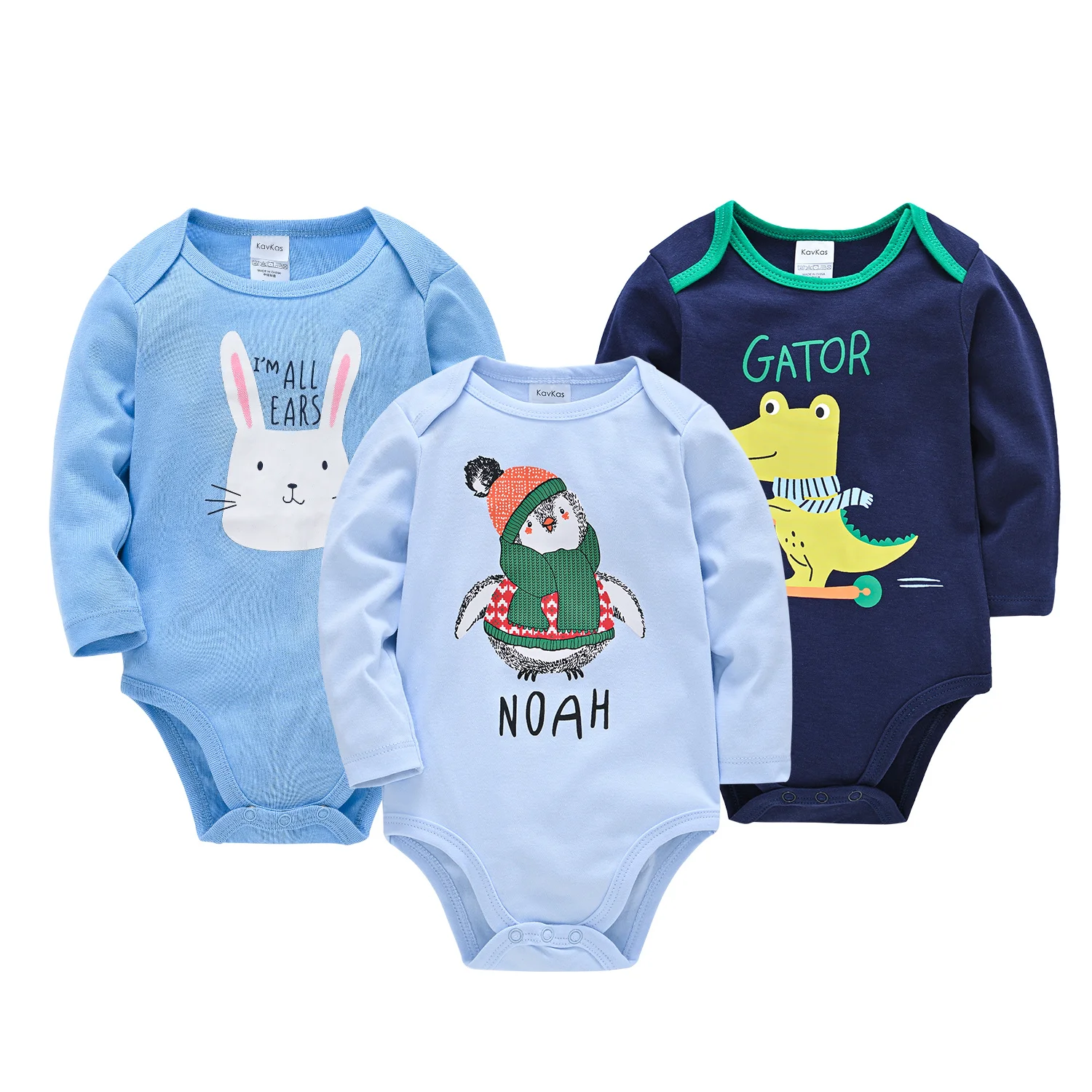 

Kavkas 3 Pcs/Set Summer New Arrival Baby Boys Clothes Sets 0~24 Months Blue Toddler Jumpsuit Ropa De Bebe Rompers For Babies