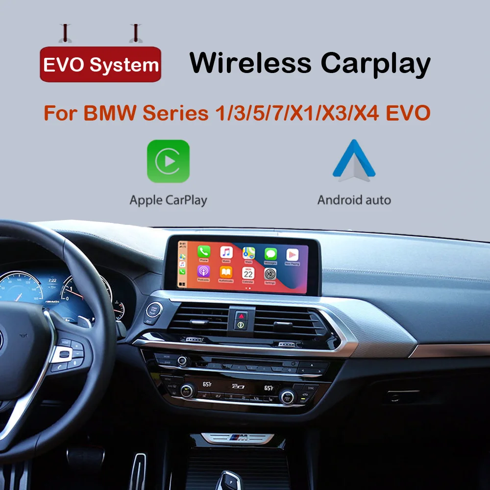 Для BMW X1 X3 X4 1/2/3/4/5/7 серии 2017 2018 с системой EVO ID5 ID6 беспроводной carplay Android автофункция